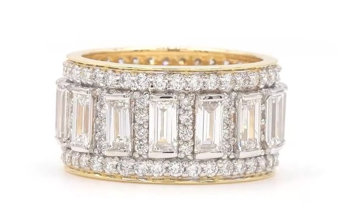 Ring - 14 karat Gulguld -  472ct tw Diamant (Laboratoriedyrket) - Diamant - Bryllups band