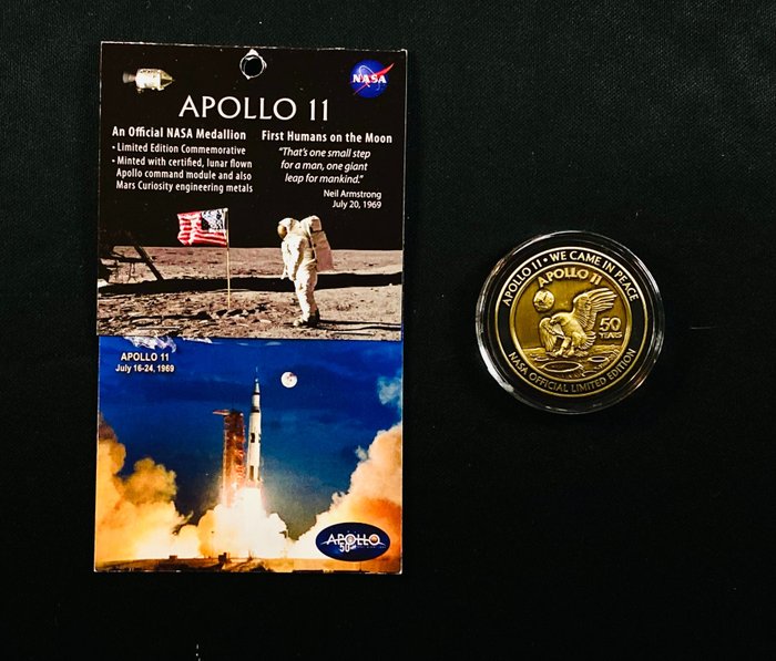 Förenta staterna - Apollo 11 - 50 Anniversary Medallion - Blended with Flown Metal that went to the Moon - Erindringsmønter