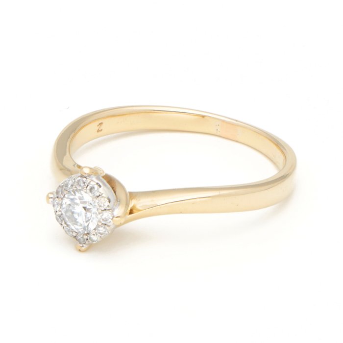 Ingen mindstepris - Ring - 9 kt. Gulguld Diamant (Natur)