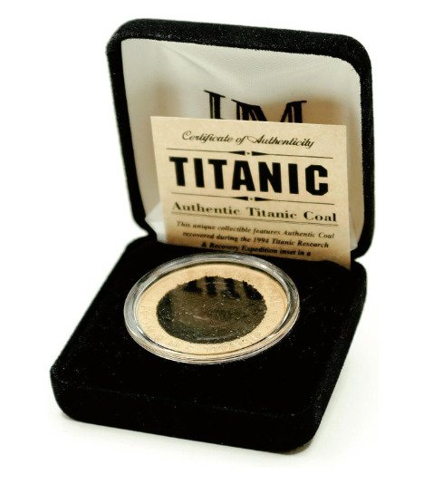 R.M.S TITANIC - Authentic  Original Coal from the RMS TITANIC - With Certificate of Authenticity L.