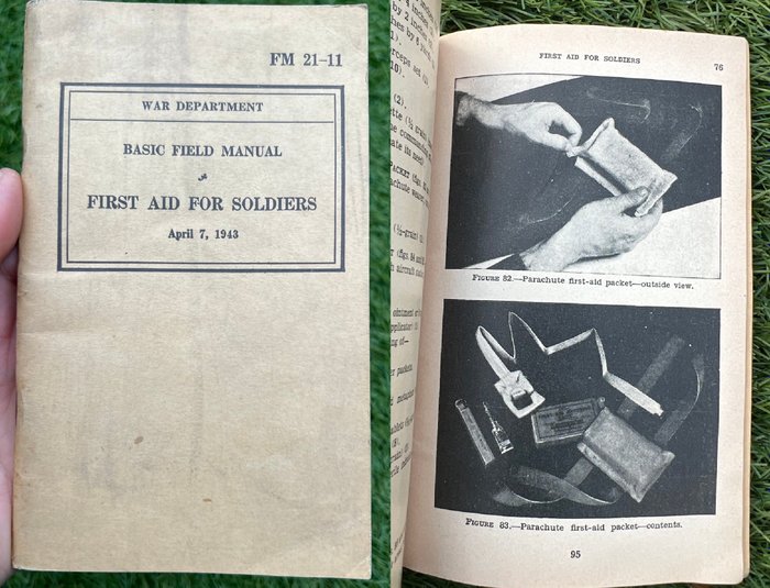 WW2 US Army Field Medic Handbook - First Aid Packets - Jeep Kits - Paratrooper Aid Kit - Combat Medic - 1943