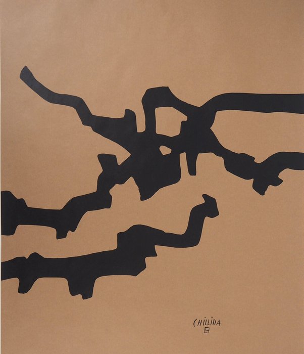 Eduardo Chillida (1924-2002) - Abstraction noire