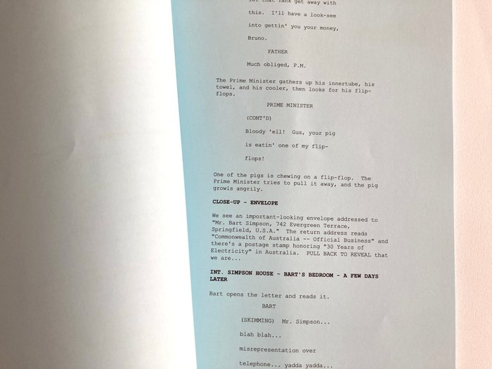 The Simpsons : Production Script Print - The Simpsons - EP16/SAISON6 (1994)