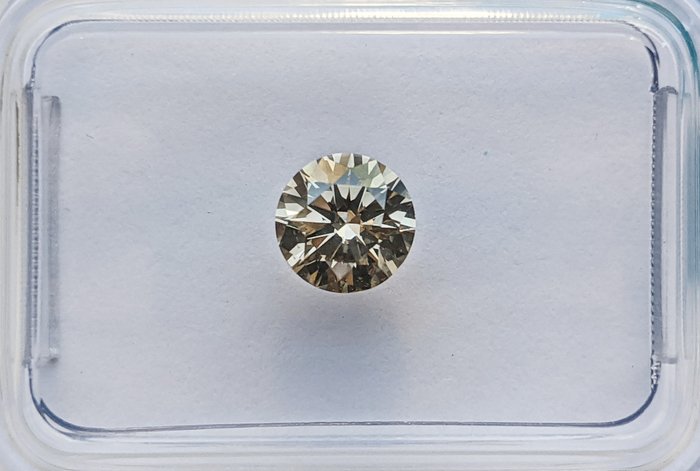 Ingen mindstepris - 1 pcs Diamant  (Naturfarvet)  - 0.59 ct - Rund - Fancy Brun Gul - SI1 - International Gemological Institute (IGI)