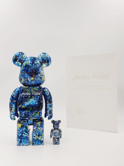 Medicom Toy - Be@rbrick 400% + 100% Jackson Pollock StudioChrome Bearbrick 2021