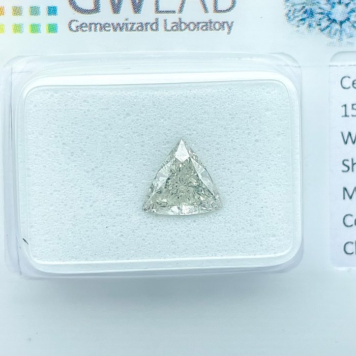 Ingen mindstepris - 1 pcs Diamant  (Natur)  - 071 ct - Trekant - I - SI3 - Gemewizard Gemological Laboratory (GWLab)