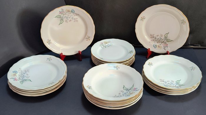 Richard Ginori - Laveno Mombello - Bordservice (20) - Ariston - Knogleporcelæn - Antik bruser i 24 karat guld