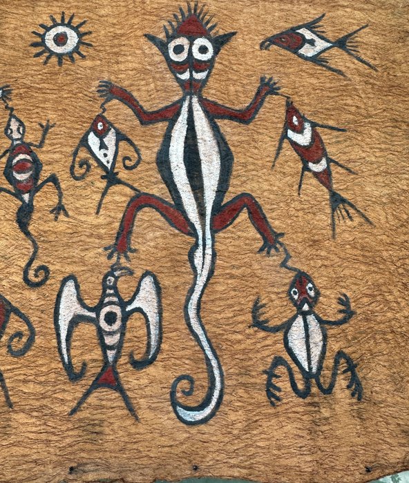 Danseskørt med åndefigurer, der beskytter mennesker - 112 cm - Maro - Sentani - Vest-Papua (Nieuw Guinea)  (Ingen mindstepris)