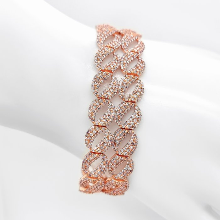 Armbånd - 14 karat Rosaguld -  805ct tw Lyserød Diamant (Naturfarvet) - *GRATIS FRAGT*