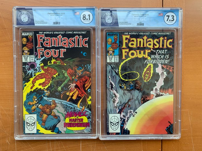 Fantastic Four #315, 316 - EGC 8.1 + 7.3 - 2 Graded comic - 1988