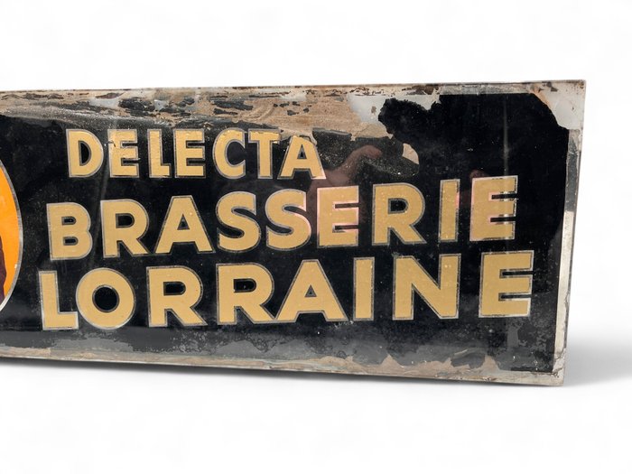 Glazen reclamebord Delecta Brasserie Lorraine - Reklameplakat - Glas