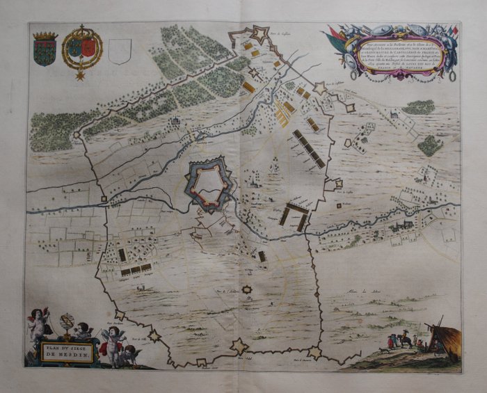 Frankrig - Hesdin; J. Blaeu - Plan Du Siege De Hesdin - 1621-1650