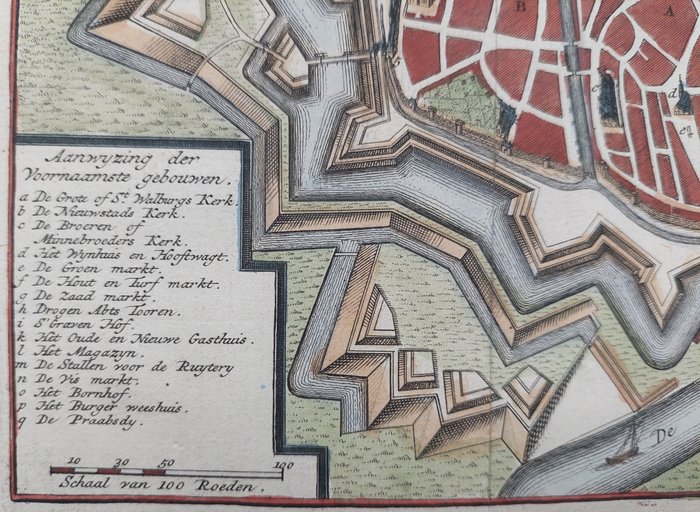 Holland - Zutphen; Isaak Tirion - Grondteekening der Stad Zutphen - 1750