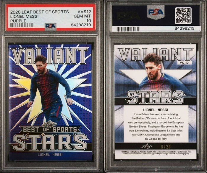 2020 Leaf Best of Sports Lionel Messi #VS-12 Variant Stars /20 PSA 10 Graded card