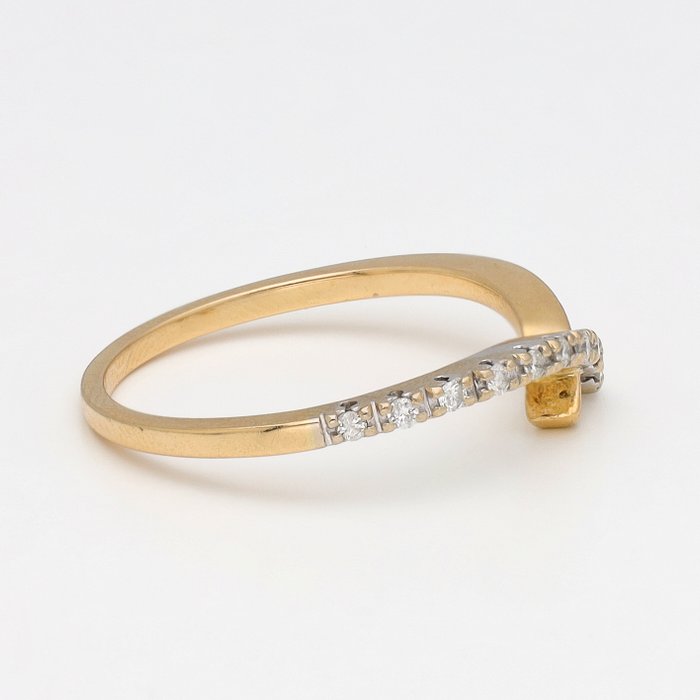 Ingen mindstepris - Ring - 14 karat Gulguld, Hvidguld -  0.04ct. tw. Diamant (Natur)