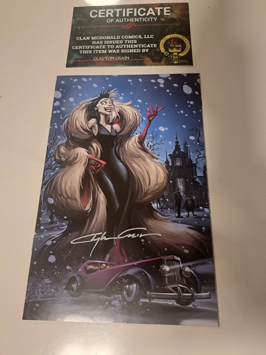 Cruella De Vil 1 - limited edition Megacon limitata a 250 autografsta da Clayton Crain con COA - 1 Signed comic - Begrænset udgave - 2024/2024