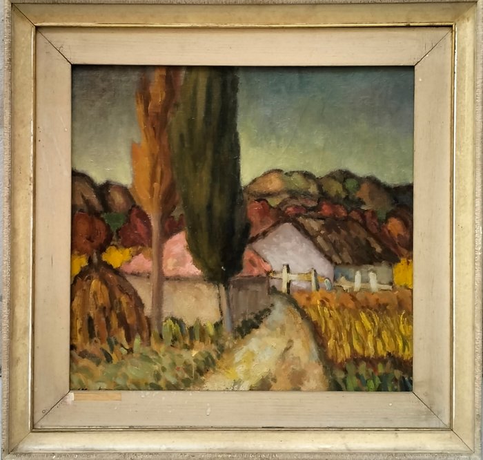 Sandro Nardi (1915-1998) - Paesaggio con cipressi