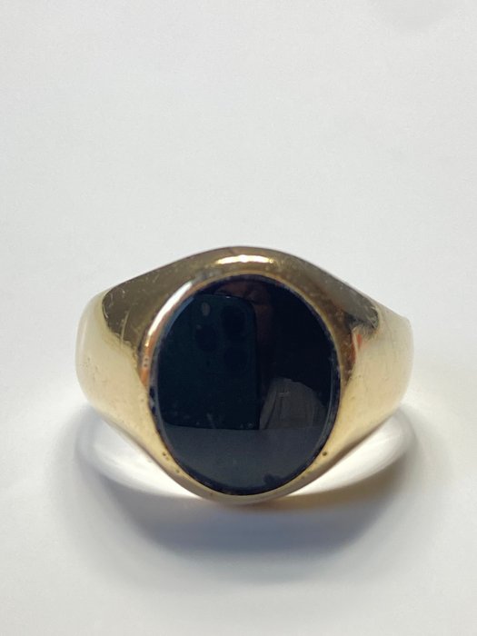 Ingen mindstepris - Ring - 14 karat Gulguld Onyx