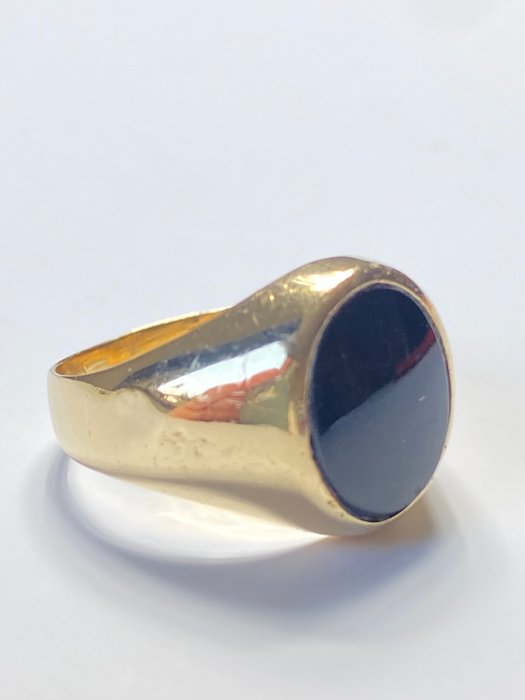 Ingen mindstepris - Ring - 14 karat Gulguld Onyx