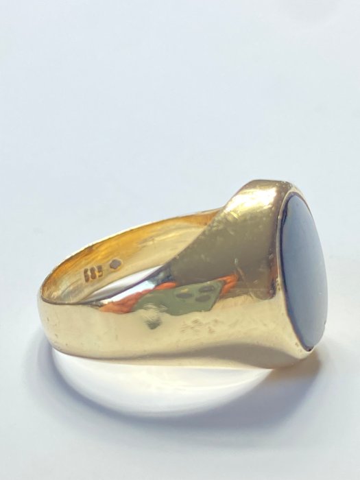 Ingen mindstepris - Ring - 14 karat Gulguld Onyx