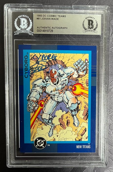 Skybox - 1 Graded card - DC Cosmic Teams 1993 - #61 - Signed by Joivan Wade as Cyborg in the tv-series Doom Patrol - Cyborg - Beckett