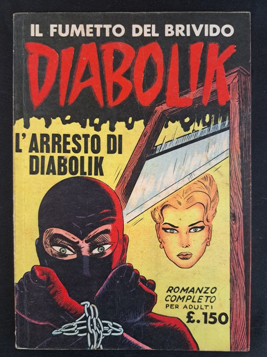 Diabolik Prima Serie n. 3 - L'Arresto di Diabolik - 1 Comic - Første udgave - 1963