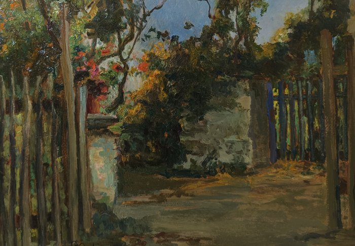 Angelo Malinverni (1877–1947) - Interno di giardino - No Reserve