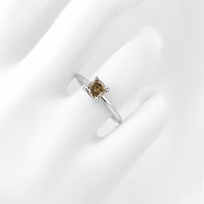 Ingen mindstepris - Ring - 14 karat Hvidguld -  1.03ct. tw. Gul Diamant (Naturfarvet)