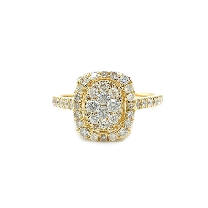 Ring - 14 karat Gulguld -  0.66ct. tw. Diamant (Natur)