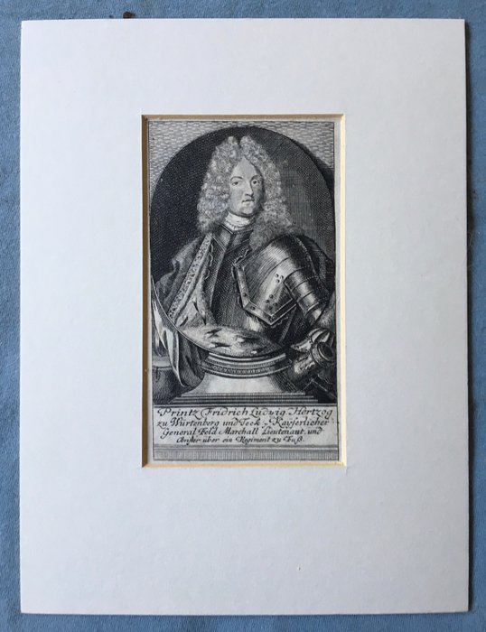 . - Printz Fridrich Ludwig Hertzog zu Würtenberg und Teck - Copperplate Portrait - 1780