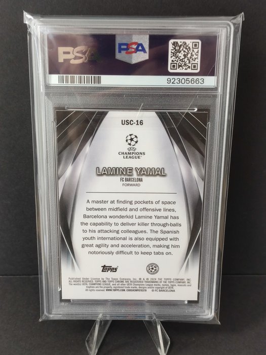 2023/24 Topps UEFA CC Lamine Yamal #USC16 Ultimate Stage Chrome PSA 10 - 1 Graded card