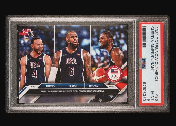 2024 Topps Now Olympic Games Curry / James / Durant #26 PSA 9 - 1 Graded card