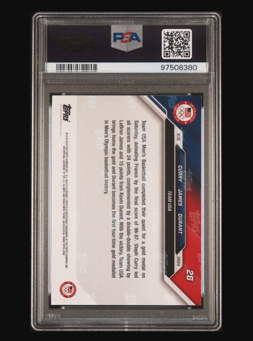 2024 Topps Now Olympic Games Curry / James / Durant #26 PSA 9 - 1 Graded card