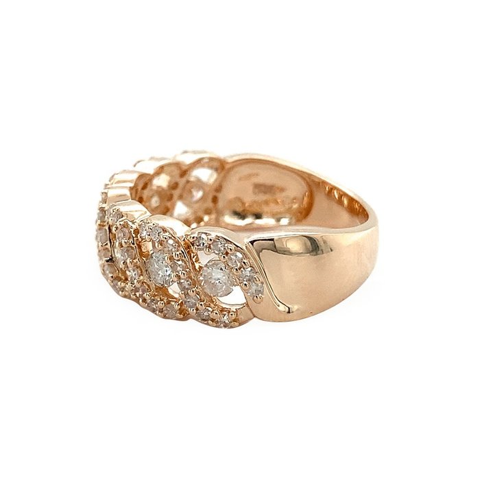 Ring - 14 karat Rosaguld -  093ct tw Diamant (Natur)