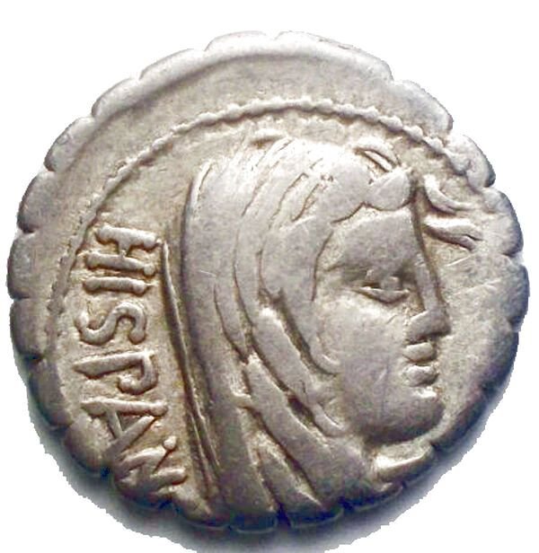 Romerska republiken. A. Postumius A.f. Sp.n. Albinus, 81 f.Kr.. Denarius serratus Rome  (Ingen mindstepris)