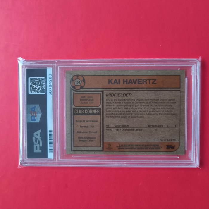 2019 Topps Living UCL Kai Havertz #184 PSA 10 Graded card