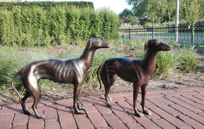 Statuette - A pair of greyhounds (2) - Jern