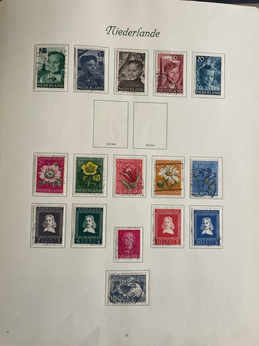 Holland 1950/1961 - Samling mellem NVPH 549 og 763 i Borek album