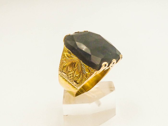 Ring - 14 karat Gulguld - Onyx