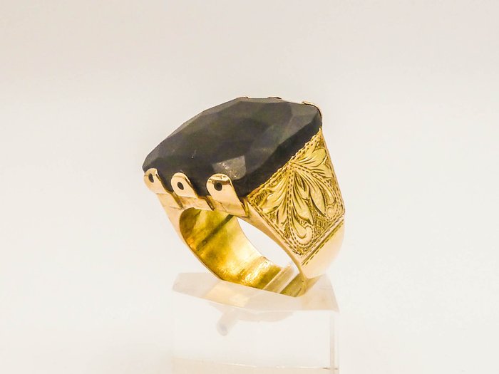 Ring - 14 karat Gulguld - Onyx