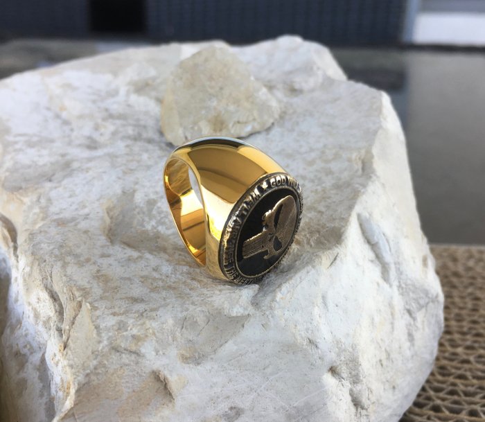 USMC Spec Ops Skull 24 karat forgyldt - Ring