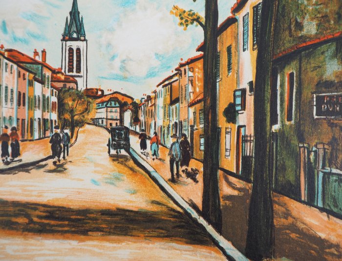 Maurice Utrillo (1883-1955) - La Vacheresse, route nationale à Anse (Rhône)