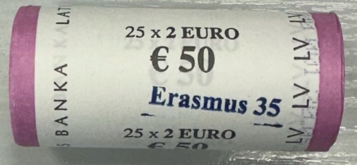 Letland. 2 Euro 2022 "Erasmus" (25 pieces) in roll  (Ingen mindstepris)