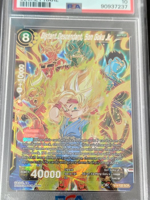 Dragon Ball Super Graded card - BT4 Colossal Warfare - SCR Distant Descendant Son Goku Jr - PSA 10