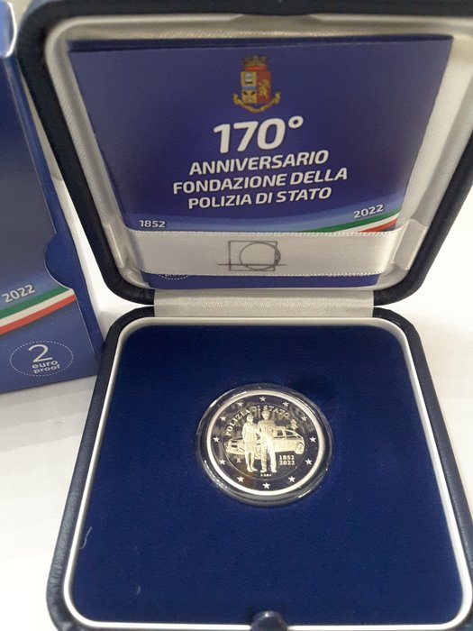 Italien. 2 Euro 2022 "Polizia di Stato" Proof  (Ingen mindstepris)