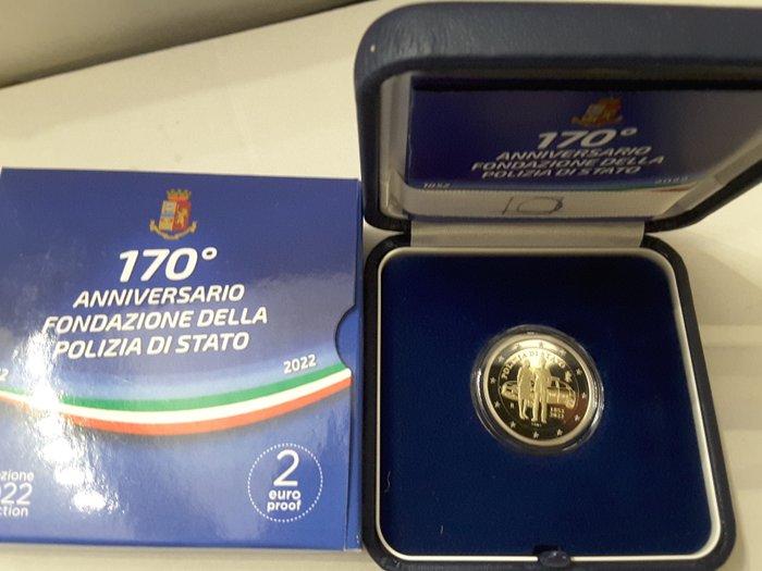 Italien. 2 Euro 2022 "Polizia di Stato" Proof  (Ingen mindstepris)