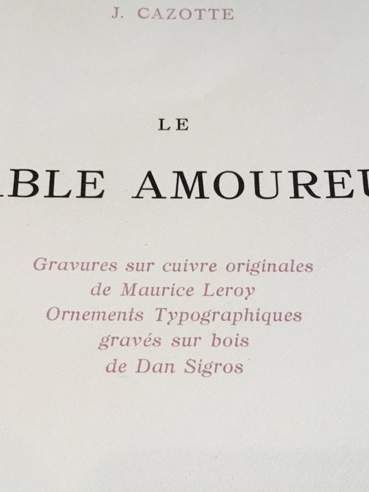 J. Cazotte / Maurice Leroy - Le Diable Amoureux - 1946