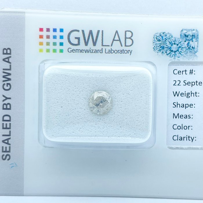 Ingen mindstepris - 1 pcs Diamant  (Natur)  - 0.54 ct - Rund - G - I2 - Gemewizard Gemological Laboratory (GWLab)