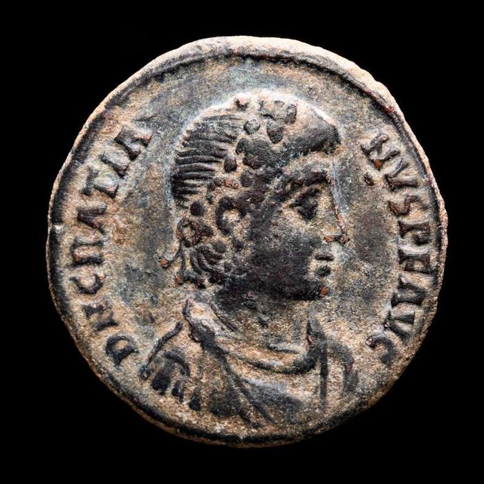 Romarriket. Gratian (AD 367-383). Maiorina Antioquia. 378-383 AD. REPARATIO REIPVB, Gratian standing front, head left  (Ingen mindstepris)