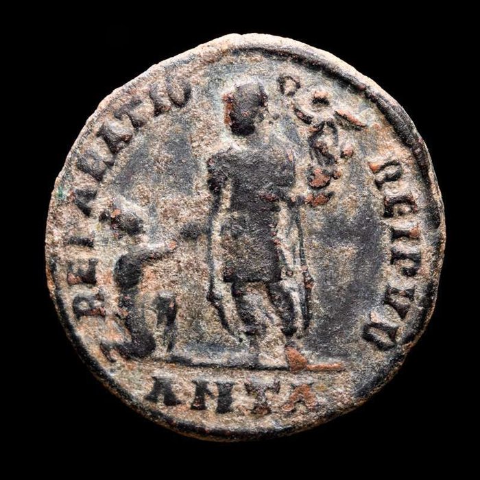 Romarriket. Gratian (AD 367-383). Maiorina Antioquia. 378-383 AD. REPARATIO REIPVB, Gratian standing front, head left  (Ingen mindstepris)